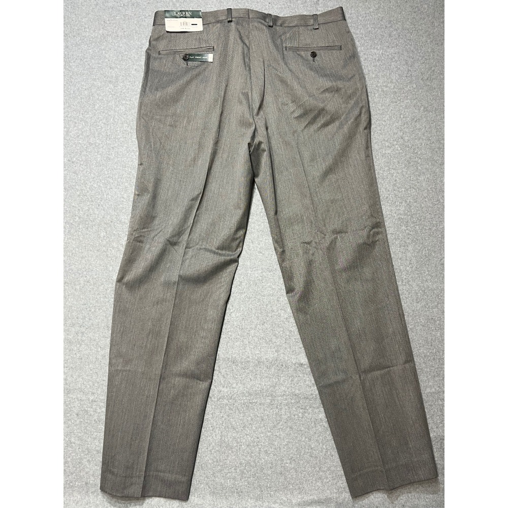 Lauren Ralph Lauren Mens Grey Flat Front Dress Pants 38W x 32L NVELPCFY0450 NEW - Picture 5 of 10